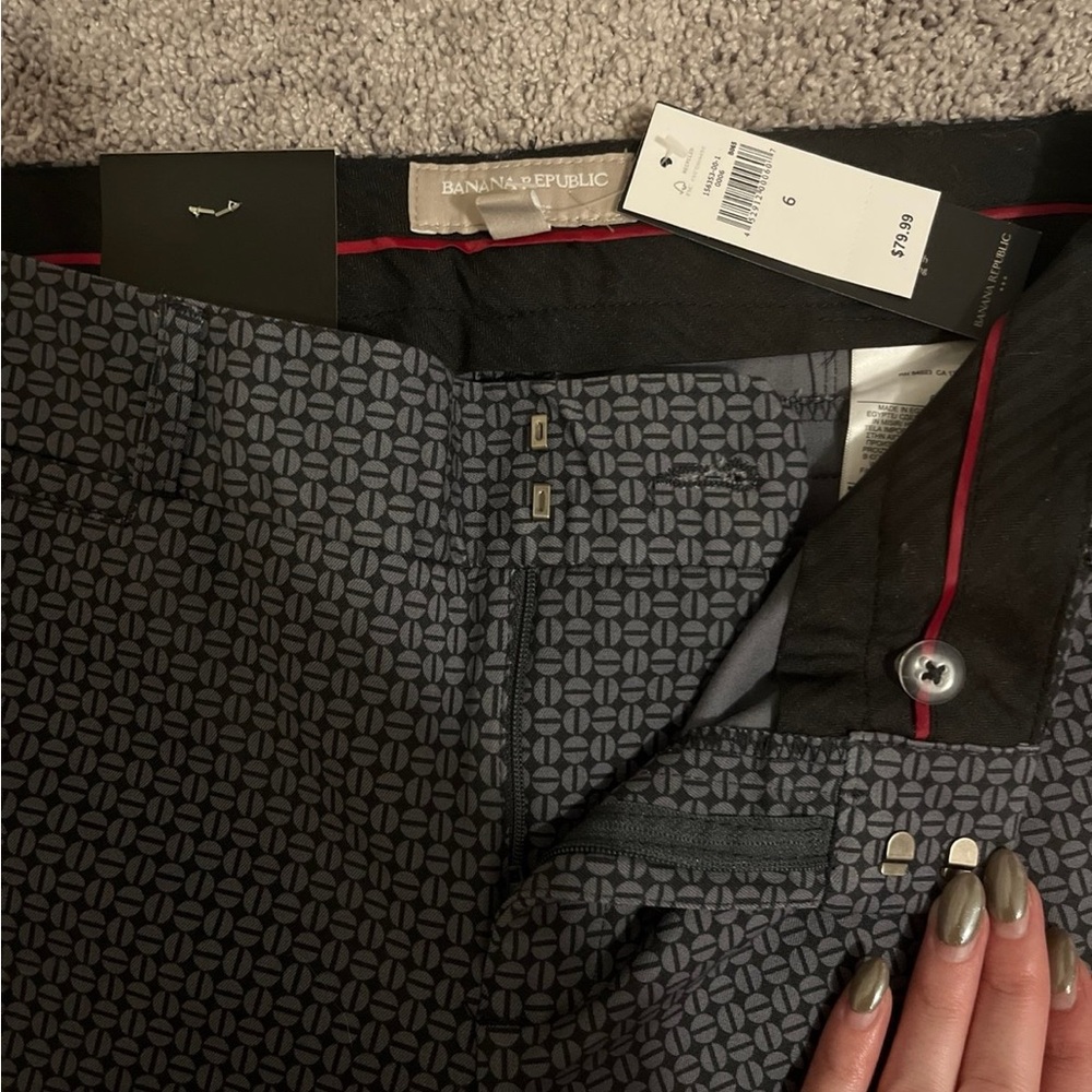 Banana Republic Men's Navy Micro-Pattern Dress Pants - Picture 4 of 4